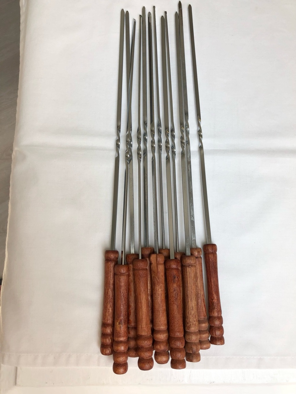 Set of 12 Stainless Steel BBQ Grill Kebob Skewers
